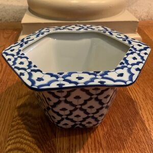 Flower Planter Blue and White Porcelain Thailand